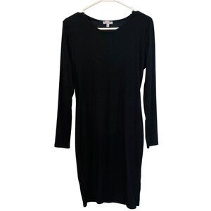 White Birch Black Ribbed Knit Dress W/ Back Cutout Medium Made In Mexico